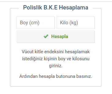 polislik beden kitle endeksi hesaplama